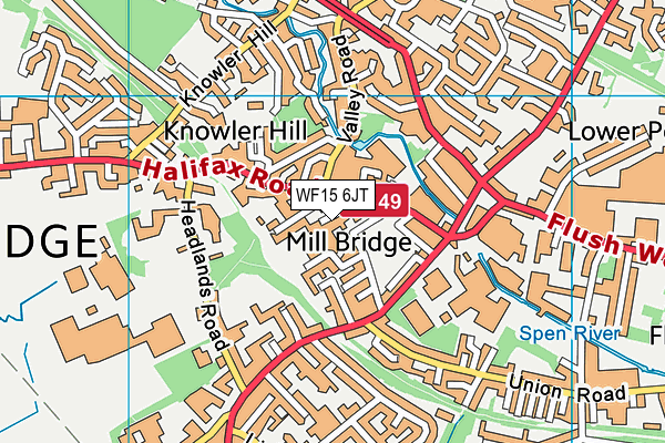 WF15 6JT map - OS VectorMap District (Ordnance Survey)