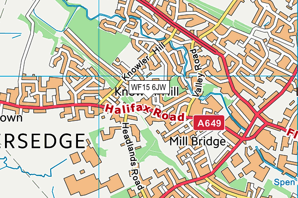 WF15 6JW map - OS VectorMap District (Ordnance Survey)