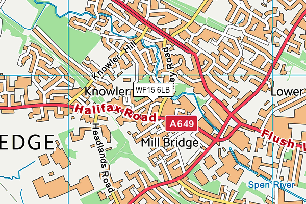 WF15 6LB map - OS VectorMap District (Ordnance Survey)