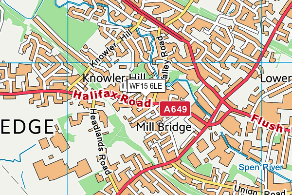 WF15 6LE map - OS VectorMap District (Ordnance Survey)