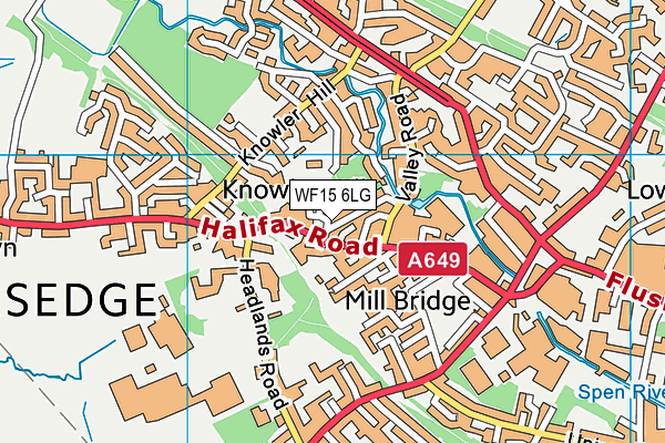 WF15 6LG map - OS VectorMap District (Ordnance Survey)