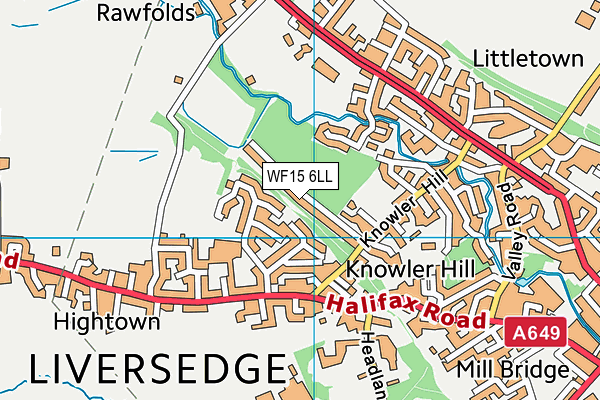 WF15 6LL map - OS VectorMap District (Ordnance Survey)