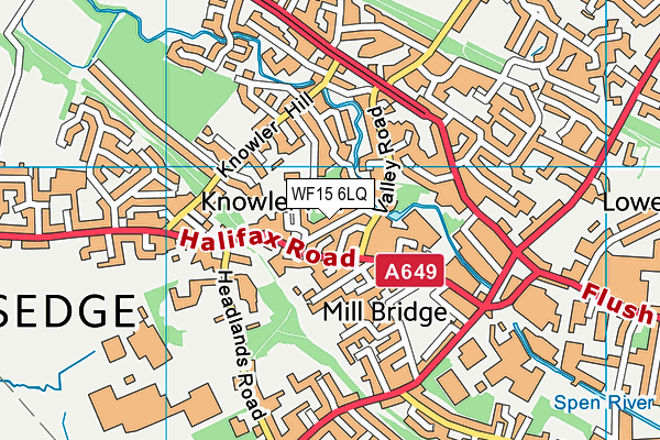 WF15 6LQ map - OS VectorMap District (Ordnance Survey)