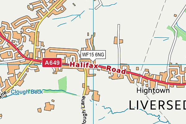 WF15 6NG map - OS VectorMap District (Ordnance Survey)