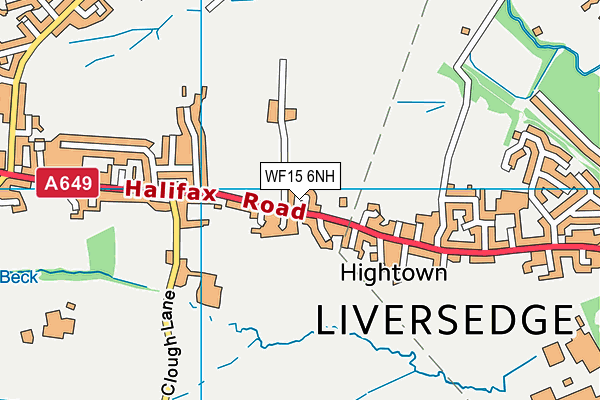 WF15 6NH map - OS VectorMap District (Ordnance Survey)