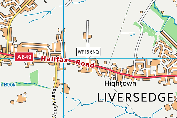 WF15 6NQ map - OS VectorMap District (Ordnance Survey)