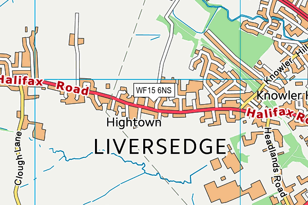 WF15 6NS map - OS VectorMap District (Ordnance Survey)