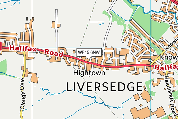 WF15 6NW map - OS VectorMap District (Ordnance Survey)