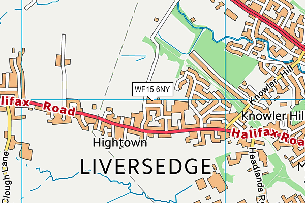 WF15 6NY map - OS VectorMap District (Ordnance Survey)