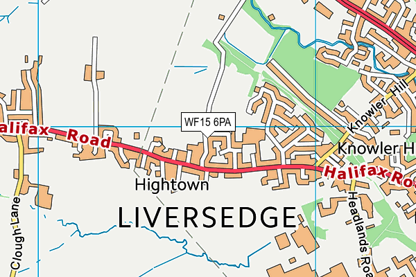 WF15 6PA map - OS VectorMap District (Ordnance Survey)