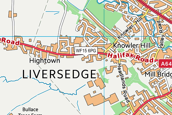 WF15 6PG map - OS VectorMap District (Ordnance Survey)