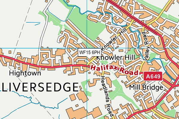 WF15 6PH map - OS VectorMap District (Ordnance Survey)