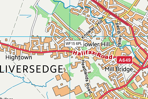 WF15 6PL map - OS VectorMap District (Ordnance Survey)