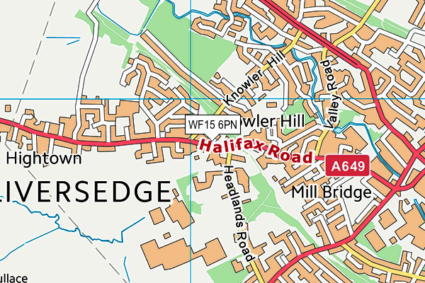 WF15 6PN map - OS VectorMap District (Ordnance Survey)