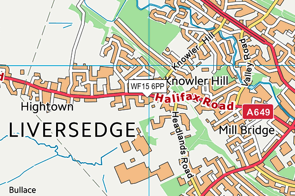 WF15 6PP map - OS VectorMap District (Ordnance Survey)