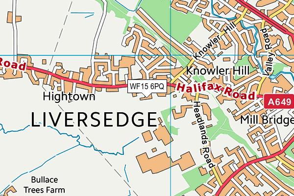 WF15 6PQ map - OS VectorMap District (Ordnance Survey)