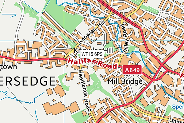 WF15 6PS map - OS VectorMap District (Ordnance Survey)