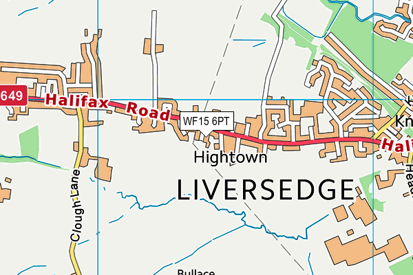 WF15 6PT map - OS VectorMap District (Ordnance Survey)