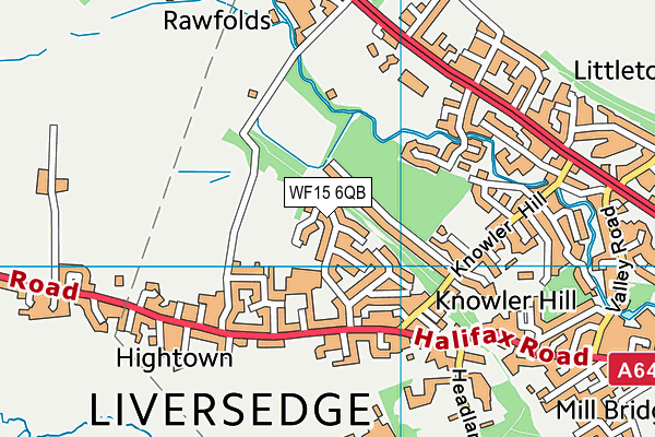 WF15 6QB map - OS VectorMap District (Ordnance Survey)