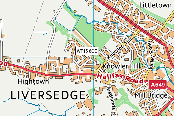 WF15 6QE map - OS VectorMap District (Ordnance Survey)