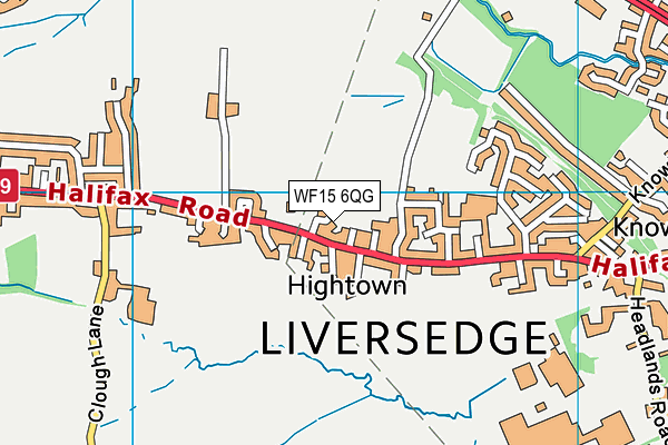 WF15 6QG map - OS VectorMap District (Ordnance Survey)