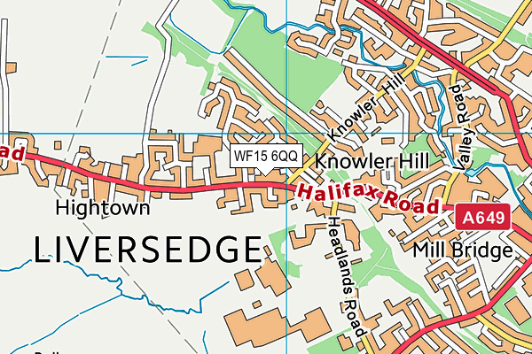 WF15 6QQ map - OS VectorMap District (Ordnance Survey)