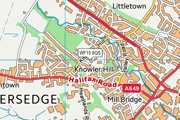 WF15 6QS map - OS VectorMap District (Ordnance Survey)