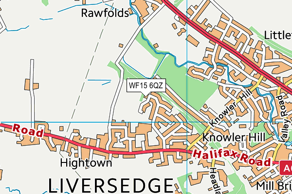 WF15 6QZ map - OS VectorMap District (Ordnance Survey)