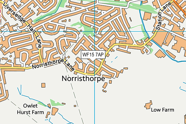 WF15 7AP map - OS VectorMap District (Ordnance Survey)