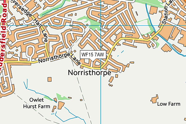 WF15 7AW map - OS VectorMap District (Ordnance Survey)