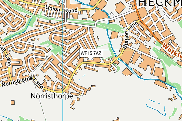 WF15 7AZ map - OS VectorMap District (Ordnance Survey)