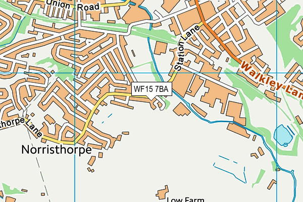 WF15 7BA map - OS VectorMap District (Ordnance Survey)