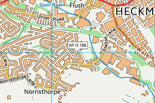 WF15 7BB map - OS VectorMap District (Ordnance Survey)