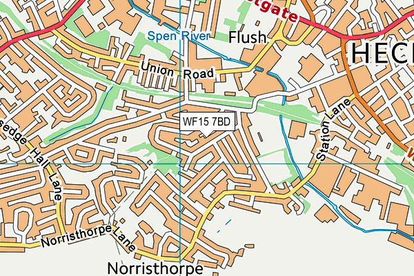 WF15 7BD map - OS VectorMap District (Ordnance Survey)