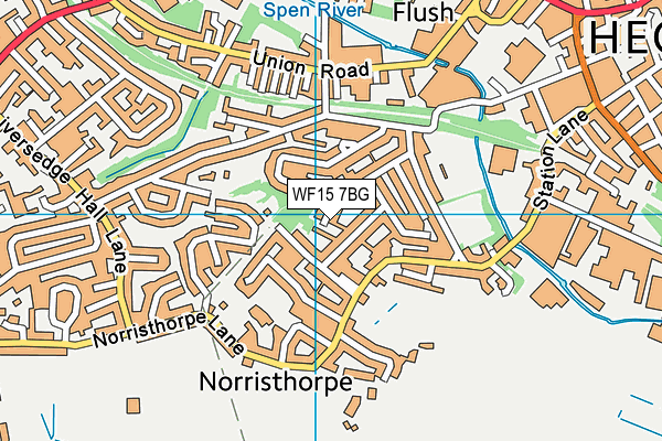 WF15 7BG map - OS VectorMap District (Ordnance Survey)