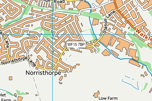 WF15 7BP map - OS VectorMap District (Ordnance Survey)