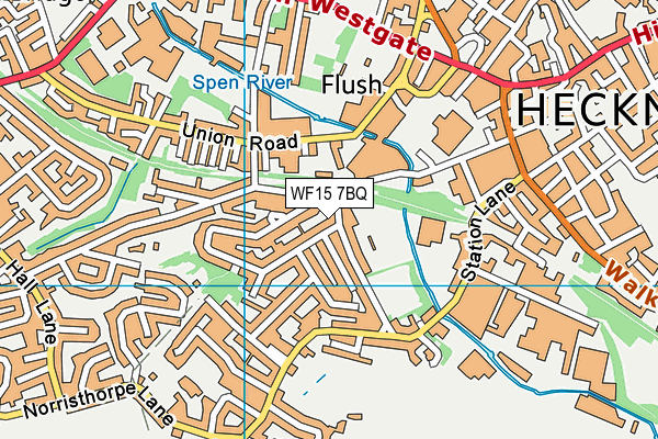 WF15 7BQ map - OS VectorMap District (Ordnance Survey)