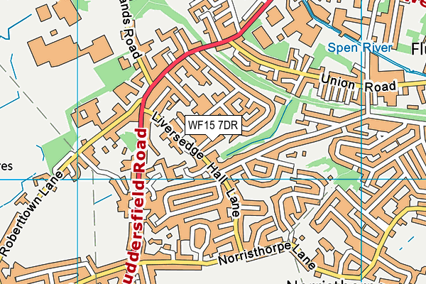 WF15 7DR map - OS VectorMap District (Ordnance Survey)