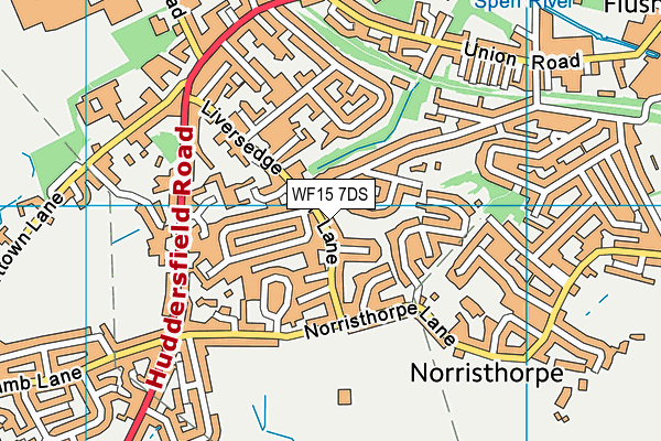 WF15 7DS map - OS VectorMap District (Ordnance Survey)