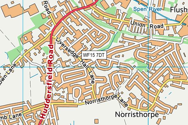 WF15 7DT map - OS VectorMap District (Ordnance Survey)