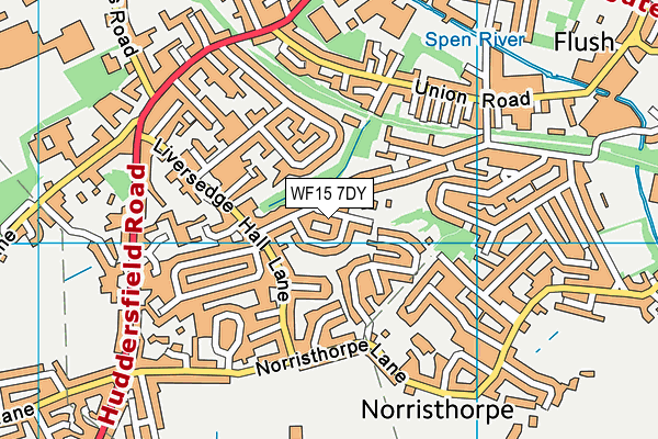 WF15 7DY map - OS VectorMap District (Ordnance Survey)