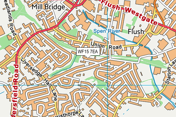 WF15 7EA map - OS VectorMap District (Ordnance Survey)