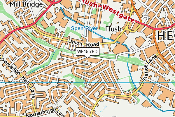 WF15 7ED map - OS VectorMap District (Ordnance Survey)