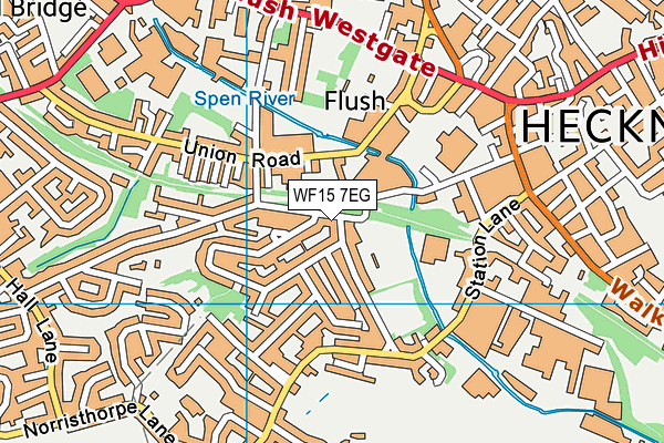 WF15 7EG map - OS VectorMap District (Ordnance Survey)