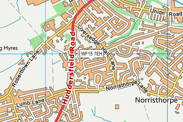 WF15 7EH map - OS VectorMap District (Ordnance Survey)