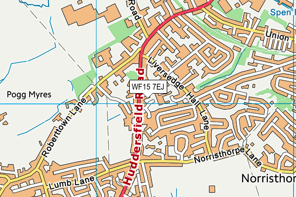 WF15 7EJ map - OS VectorMap District (Ordnance Survey)