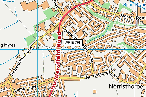 WF15 7EL map - OS VectorMap District (Ordnance Survey)