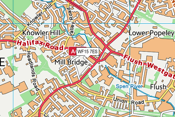 WF15 7ES map - OS VectorMap District (Ordnance Survey)