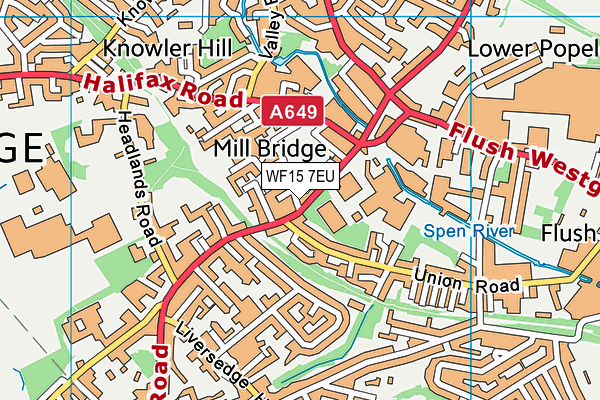 WF15 7EU map - OS VectorMap District (Ordnance Survey)