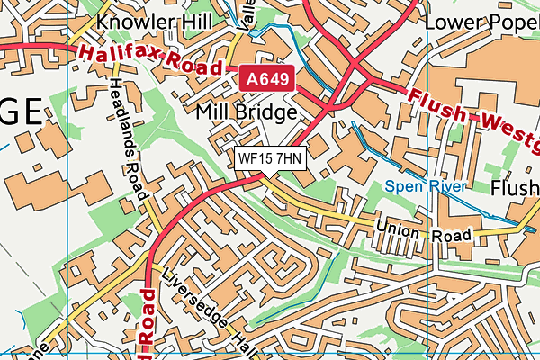 WF15 7HN map - OS VectorMap District (Ordnance Survey)